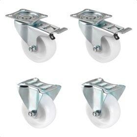 GERMA GM-TKR5525.C0 - jeu de 4 roulettes robustes, KIT CONTIENT : ( 2 équipées de freins et 2 sans frein )