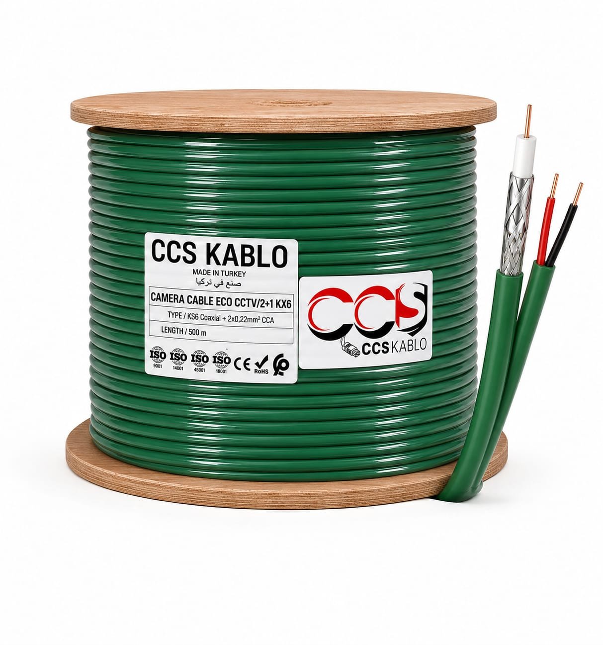 KX6-1+2C – Câble Coaxial avec Alimentation CCTV CCS KABLO